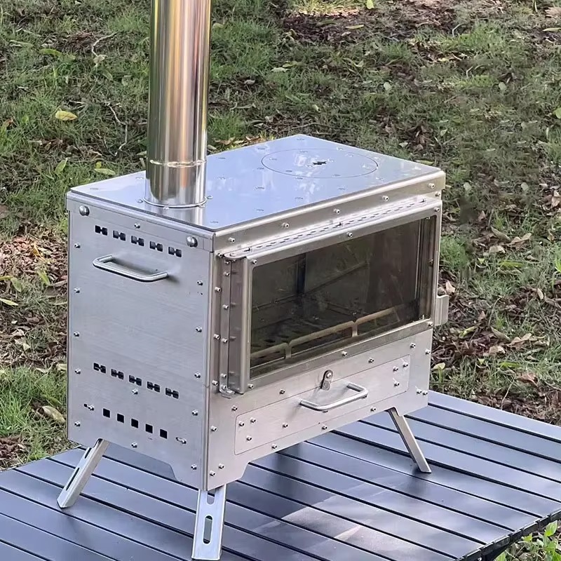 Outdoor Camping Oven - 2026年アウトドアキャンプ用304ステンレス鋼薪ストーブポータブルオーブン多機能ピクニック加熱キャンプストーブ
