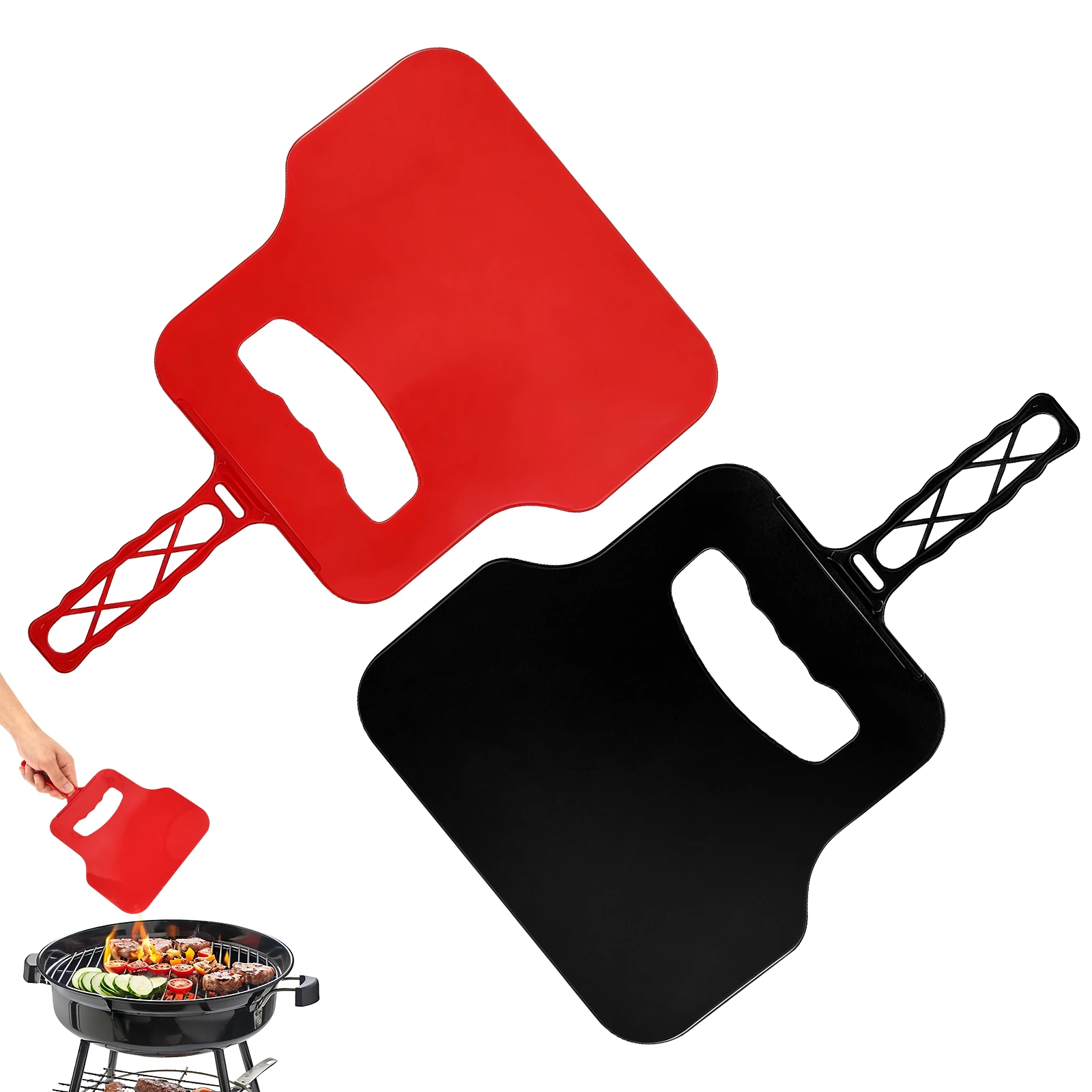 Outdoor Camping Ventilator - 手動風車プラスチック製ハンドファンポータブルファイヤースターターツール、屋外キャンプ、バーベキューグリル、ピクニック、庭、パティオ、バーベキュー用