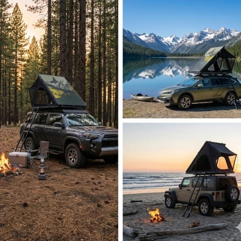 Outdoor Camping Car Tent - 工場直販-高品質防水スリムハードカーボンファイバーアルミ製カールーフトップテント、アウトドアキャンプに最適
