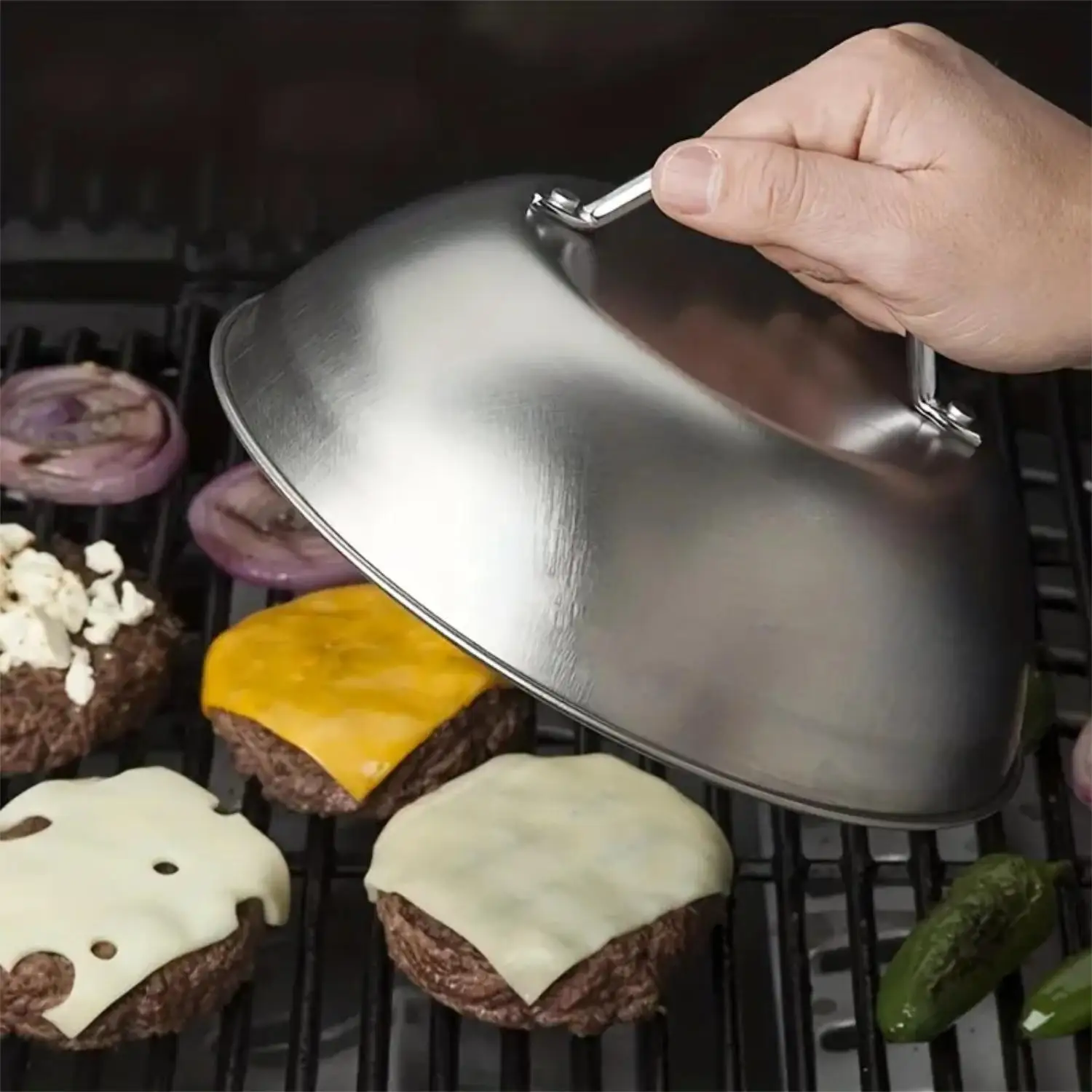 Outdoor Camping Oven - 9インチステンレス鋼オーブンスキージカバー完璧なバーベキューツールアクセサリー屋外キャンプピクニックバーベキューグリルバーベキュー用