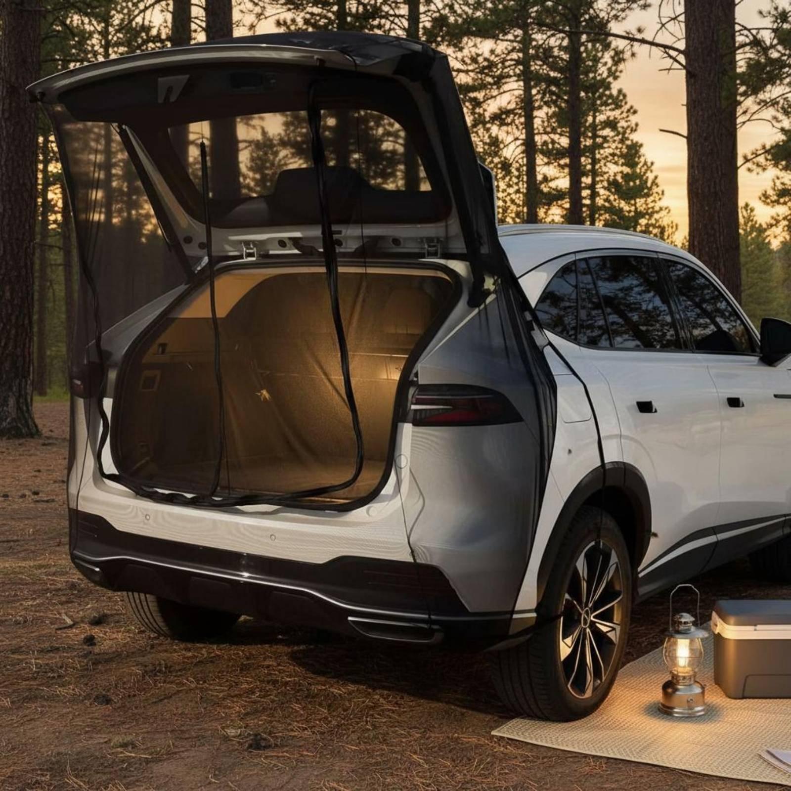 Outdoor Camping Car Tent - リアドアメッシュ蚊帳テールゲートテント屋外キャンプアクセサリーSUV車トランクドッキングテント