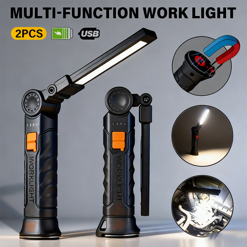 Outdoor Camping Lighting - ポータブル COB LED 懐中電灯 USB 充電式ワークライト