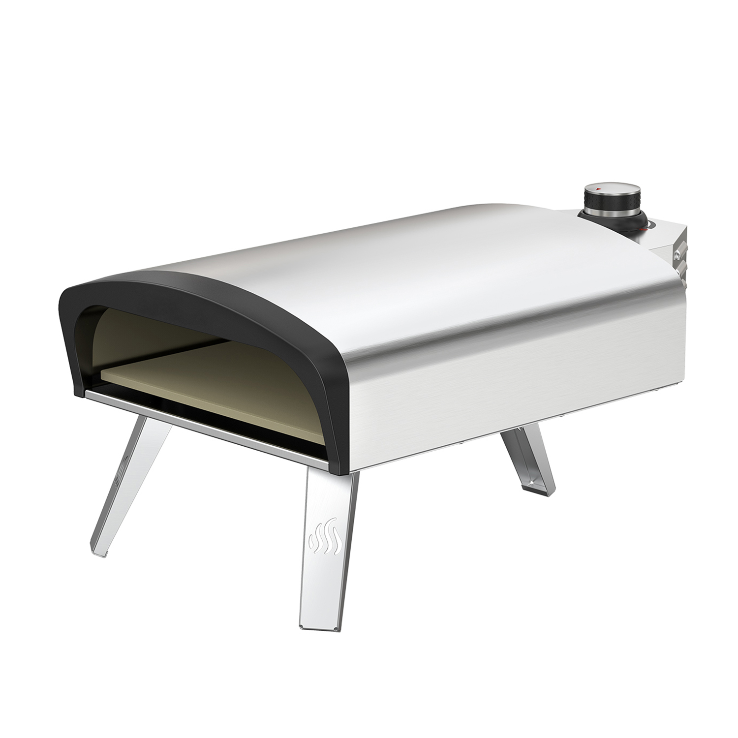 Outdoor Camping Oven - 石窯付きピザオーブン キャンプ用ステンレス鋼ガスオーブン 室内/屋外ピザオーブン ピザシャベル付き