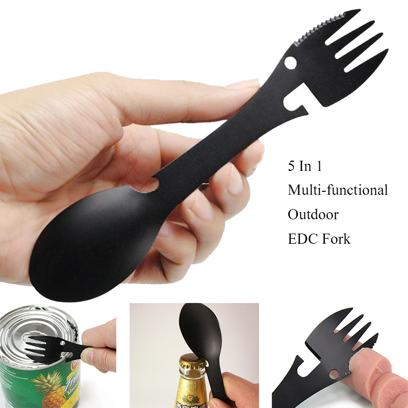 Outdoor Camping Utensils - キャンプ用品セット ステンレス鋼 アウトドアサバイバルギア 5 in 1