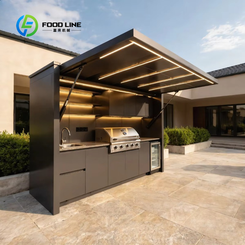 Outdoor Camping Oven - カスタマイズ可能な高級ステンレス製モジュール式屋外キッチンキャビネット、BBQグリル、ピザオーブン、ガーデンキャンプ用小屋