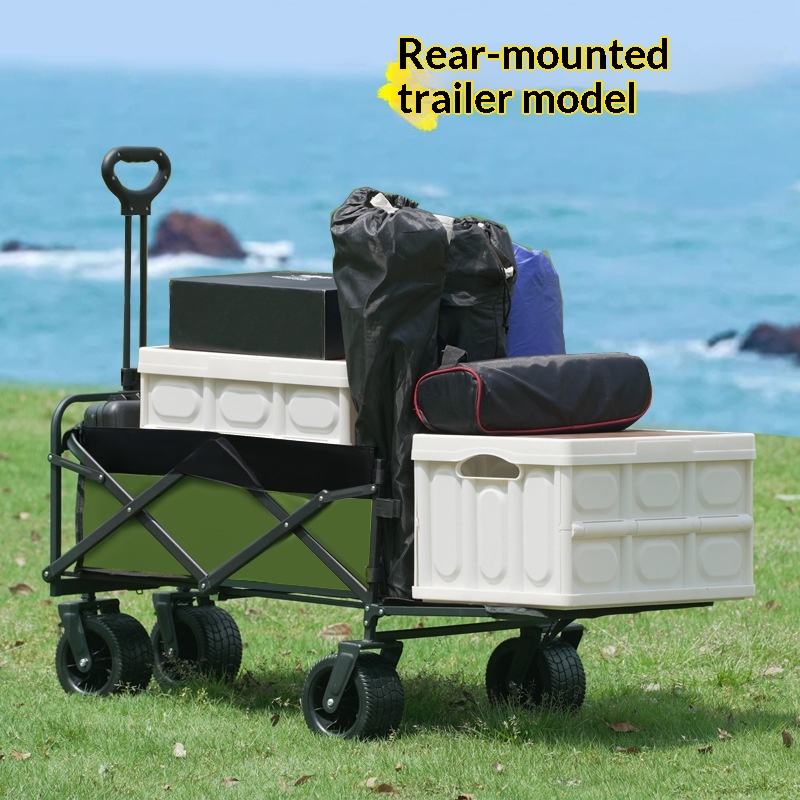 Outdoor Camping Folding Table - 工場直売 四輪プラットフォーム キャンプ用ユーティリティワゴン 175kg 折りたたみ式 OEM