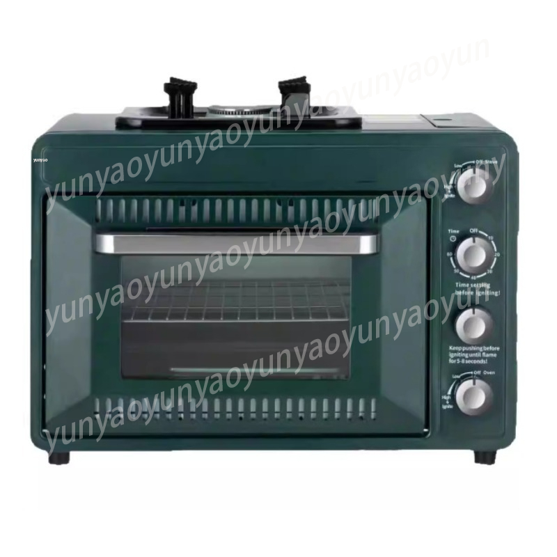 Outdoor Gas Camping Oven - 2層式ポータブルキャンプオーブン、多機能ガスグリルグリドルボイラー、屋外調理、ピクニック、ハイキングストーブ用