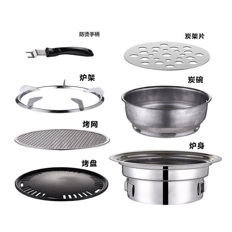 Outdoor Camping Oven - ステンレス製屋外バーベキューコンロ 家庭用・業務用炭火オーブン 円形ポータブルキャンプ用大型35cm