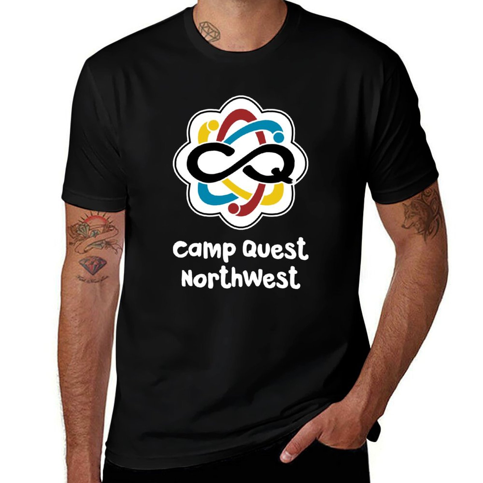 Quest Outdoor Camping - キャンプ クエスト ノースウェスト ロゴ Tシャツ 日焼け防止アウトドア