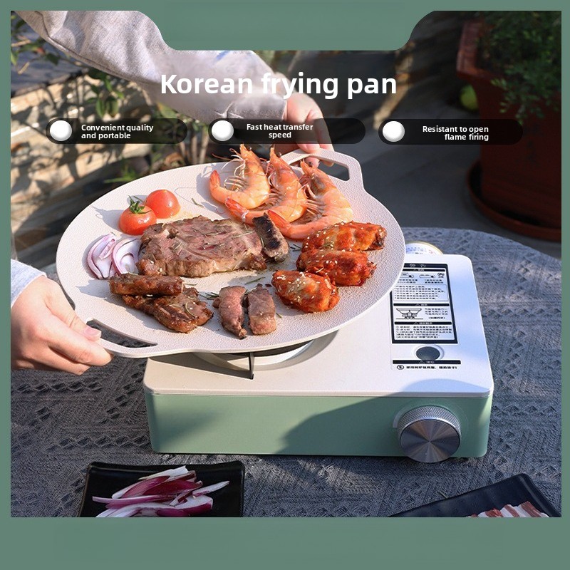 Outdoor Camping Gas Stove - 軽量ベーキングパン、ガスコンロ、ポータブル屋外フライグリル、キャンプ用フライパン、ノンスティックコーティング