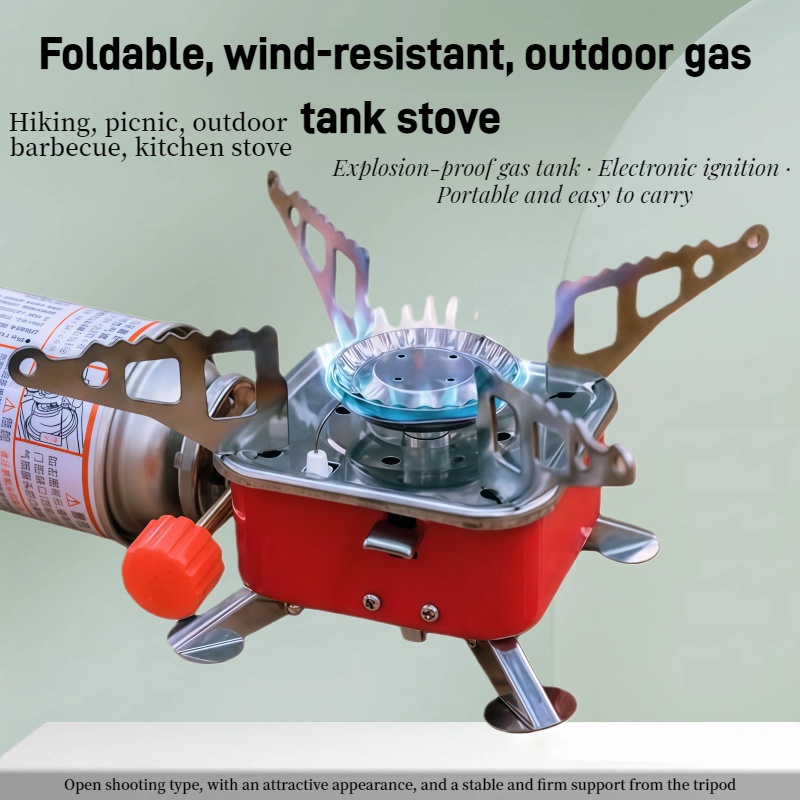 Outdoor Camping Oven - 屋外ミニスクエアストーブキャンプ調理器具ポータブル折りたたみガスストーブ高耐荷重省エネガス節約オーブン