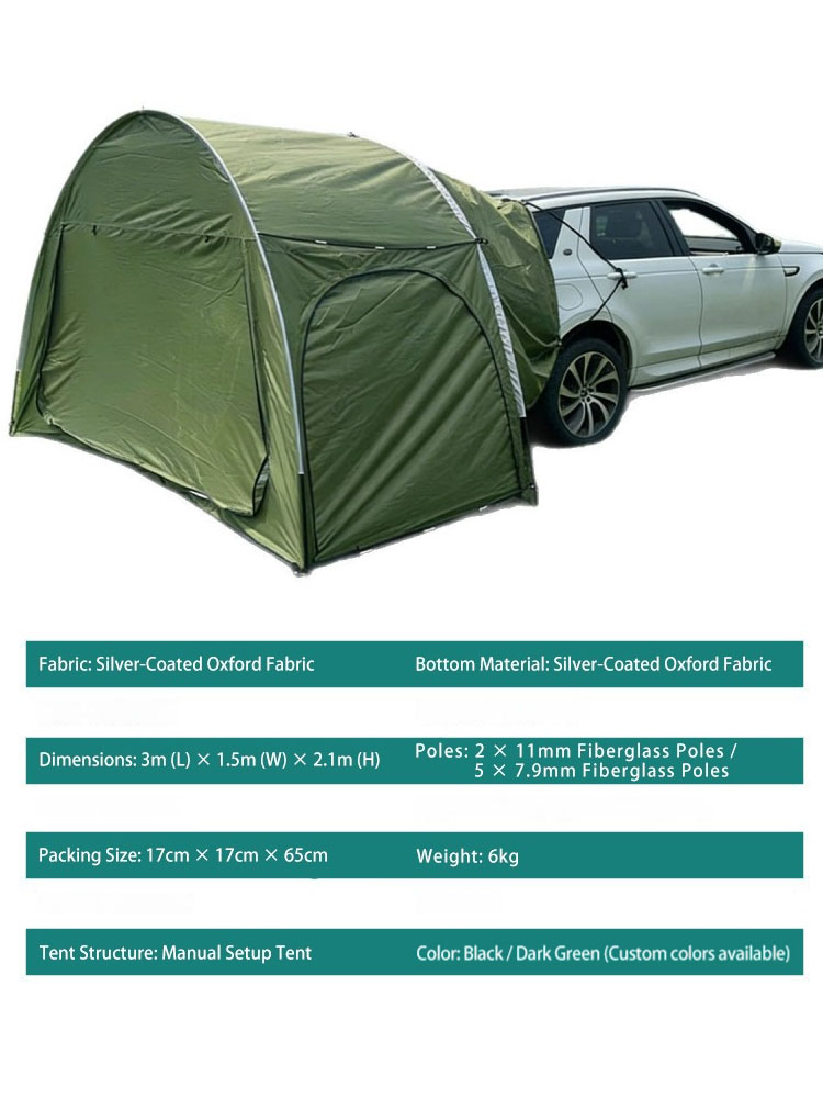 Outdoor Camping Car Tent - 車用屋外リアテントキャンプピクニックカーリアテントキャノピー付きカーリアエクステンションテント日よけ・雨よけリアテント