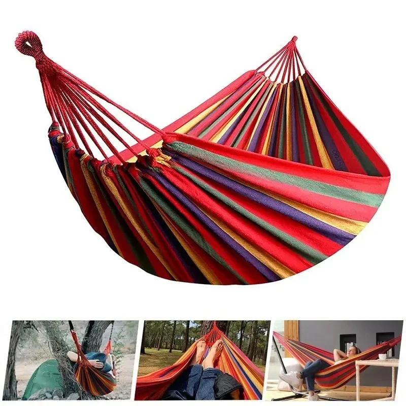 1pc 屋外キャンバスハンモック キャンプスイングハンモック - Outdoor Camping Hammock のレビューと価格