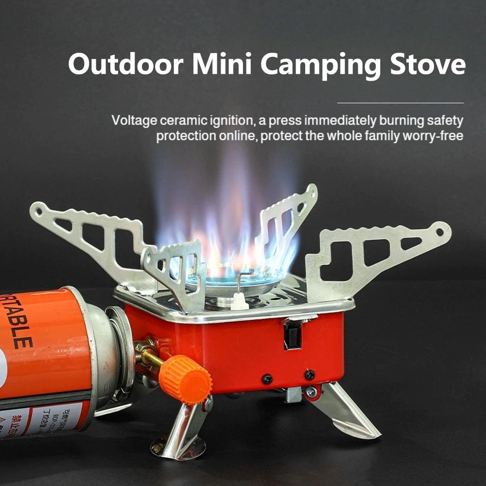 ポータブル折りたたみ式防風キャンプガスストーブビッグパワーバ - Outdoor Gas Camping Oven のレビューと価格