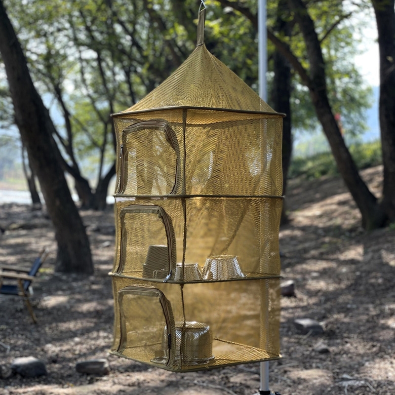 屋外キャンプ食器収納換気吊り下げネットボウル洗面器乾燥ネット - Outdoor Camping Ventilator のレビューと価格