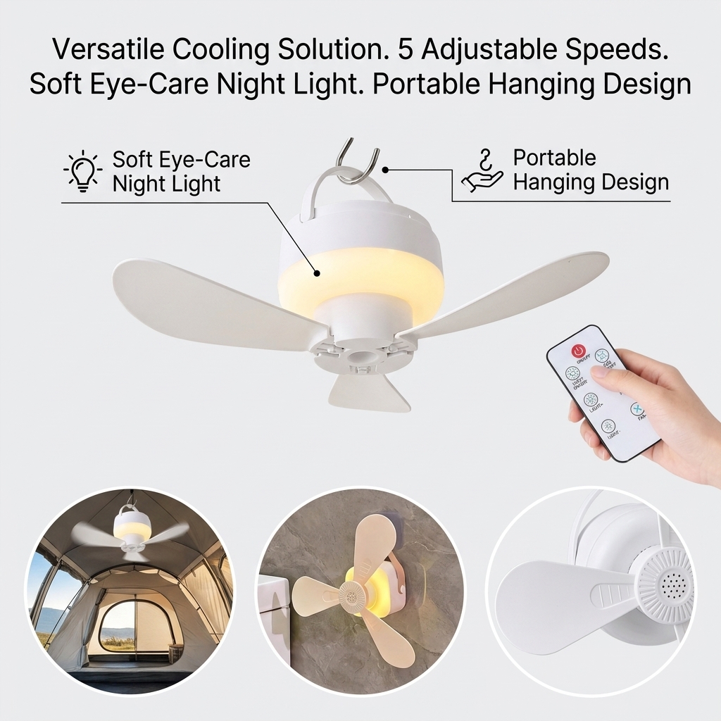 小型シーリングファン ポータブルUSBハンギングファン 寮の - Outdoor Camping Ventilator のレビューと価格