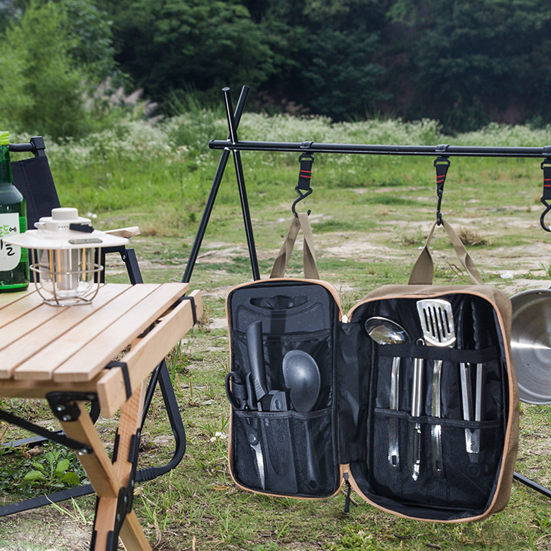 8 個キャンプキッチン調理器具セットポータブルバッグアウトド - Outdoor Camping Utensils のレビューと価格