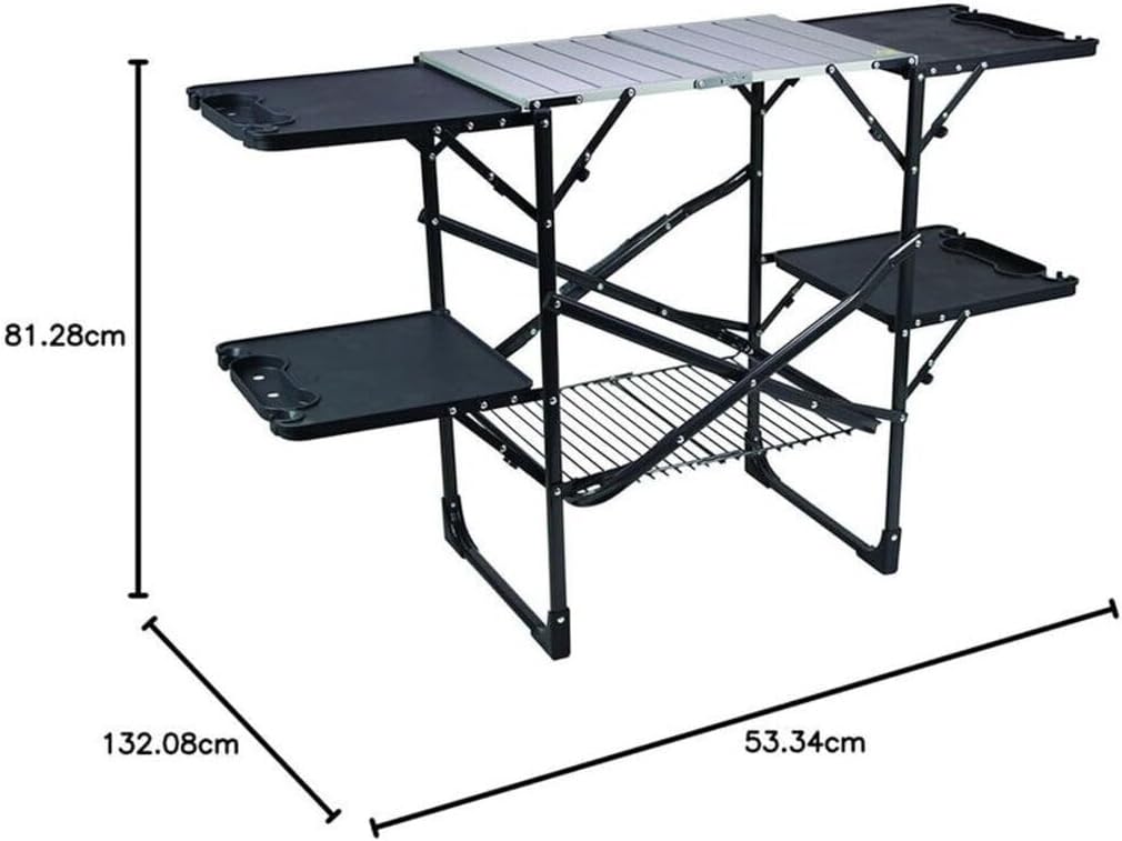 スリム折りたたみ式ポータブルキャンプキッチンテーブル、耐熱ト - Outdoor Camping Folding Table のレビューと価格