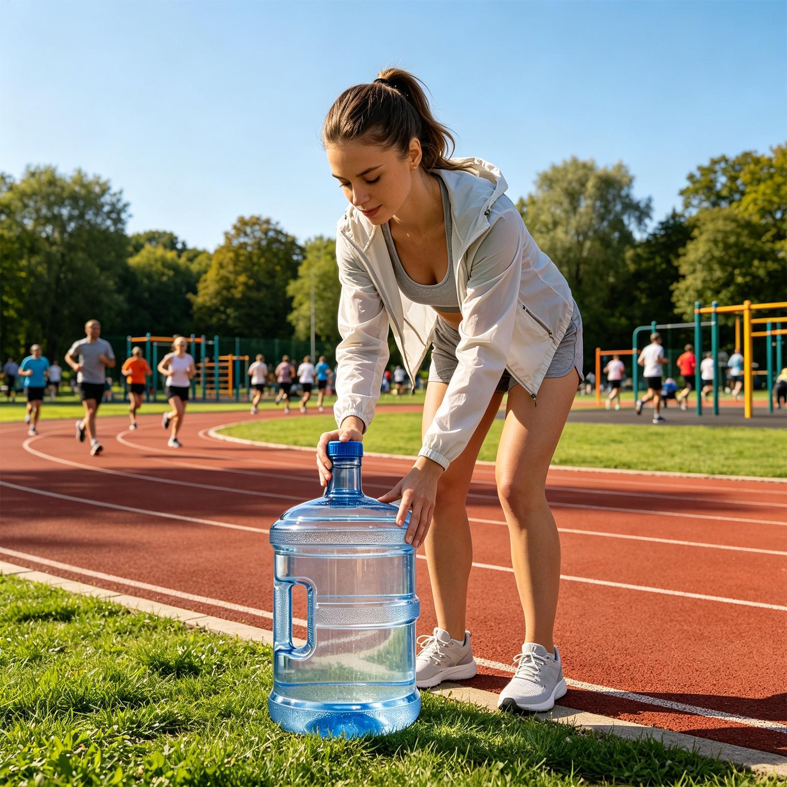 水筒 11.3L 水分補給用漏れ防止水筒 蓋とハンドル付き  - Outdoor Camping Water Jug のレビューと価格
