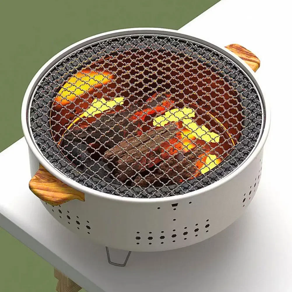 ポータブル丸バーベキューストーブ、取り外し可能なグリルネット - Outdoor Camping Oven のレビューと価格