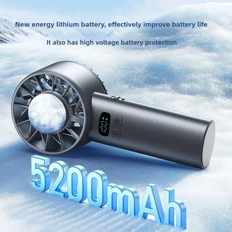 氷冷高速ハンドヘルドファン 5200mAh ポータブルミニフ - Outdoor Camping Ventilator のレビューと価格