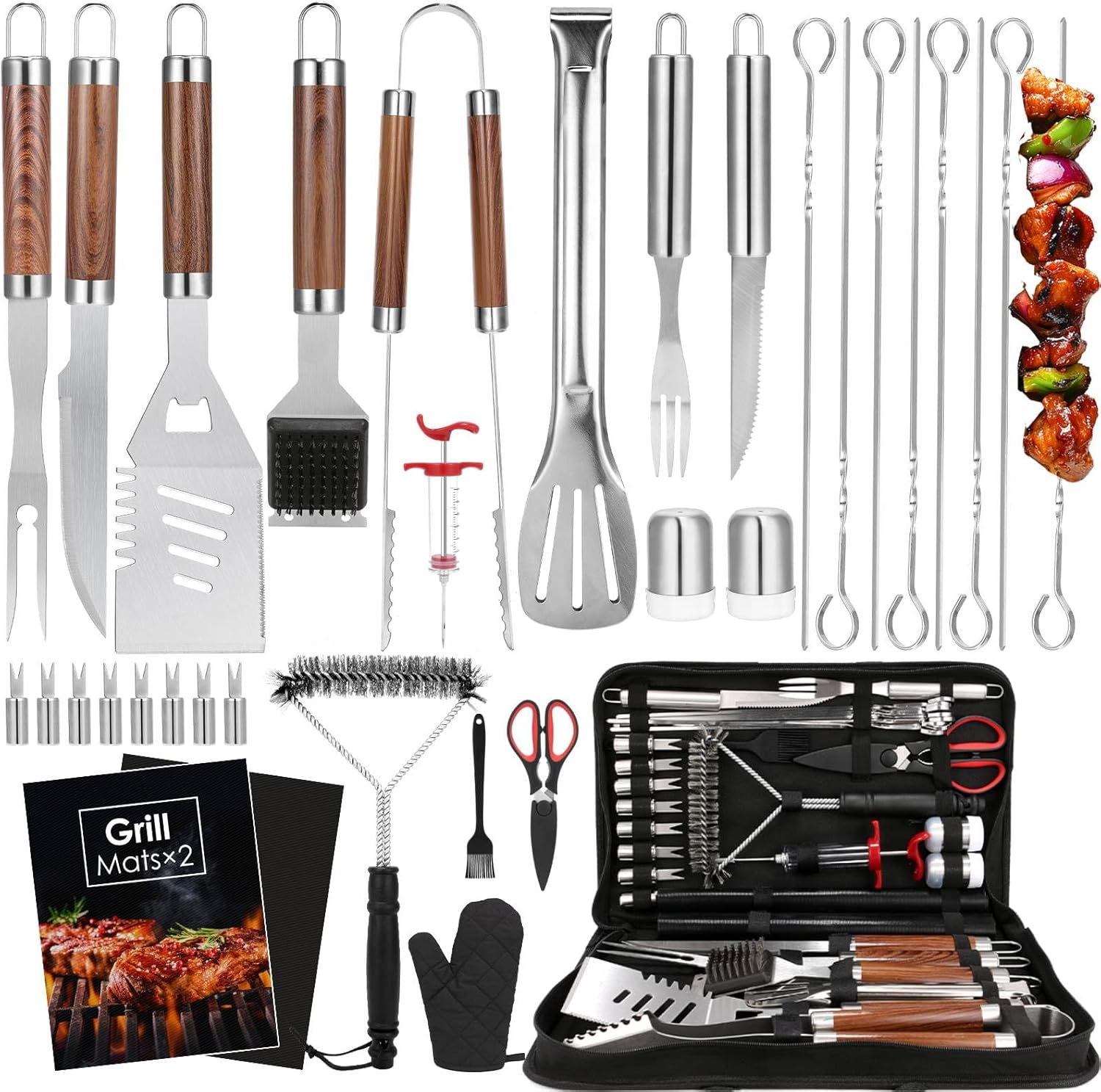34点セットの頑丈なグリルツールセット、屋外キャンプ用、ステ - Outdoor Camping Utensils のレビューと価格
