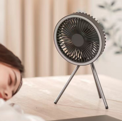 LEDライト付きポータブルキャンプファン、三脚スタンド、テン - Outdoor Camping Ventilator のレビューと価格