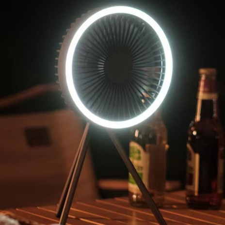 LEDライト付きポータブルキャンプファン、三脚スタンド、テン - Outdoor Camping Ventilator のレビューと価格