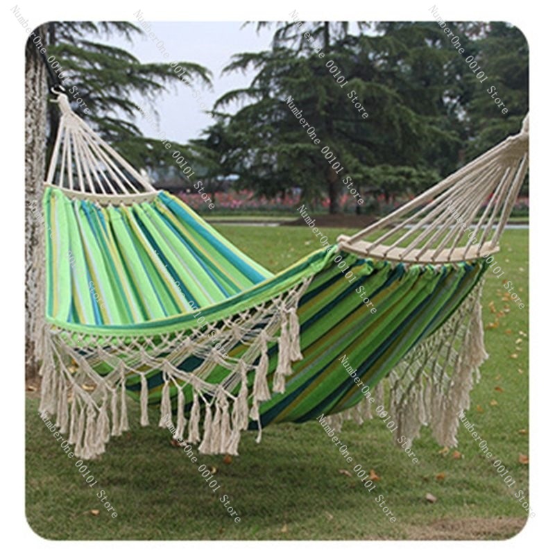 キャンバスダブルハンモック タッセル付き 屋外キャンプスイン - Outdoor Camping Hammock のレビューと価格