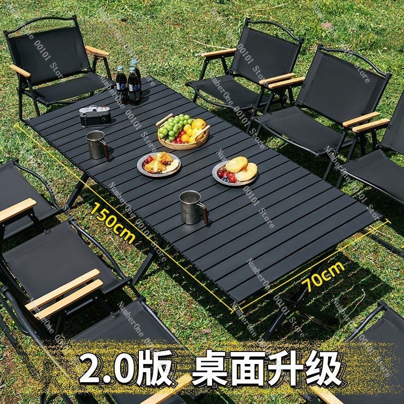 ポータブル屋外折りたたみキャンプテーブルと椅子セットロールア - Outdoor Camping Folding Table のレビューと価格