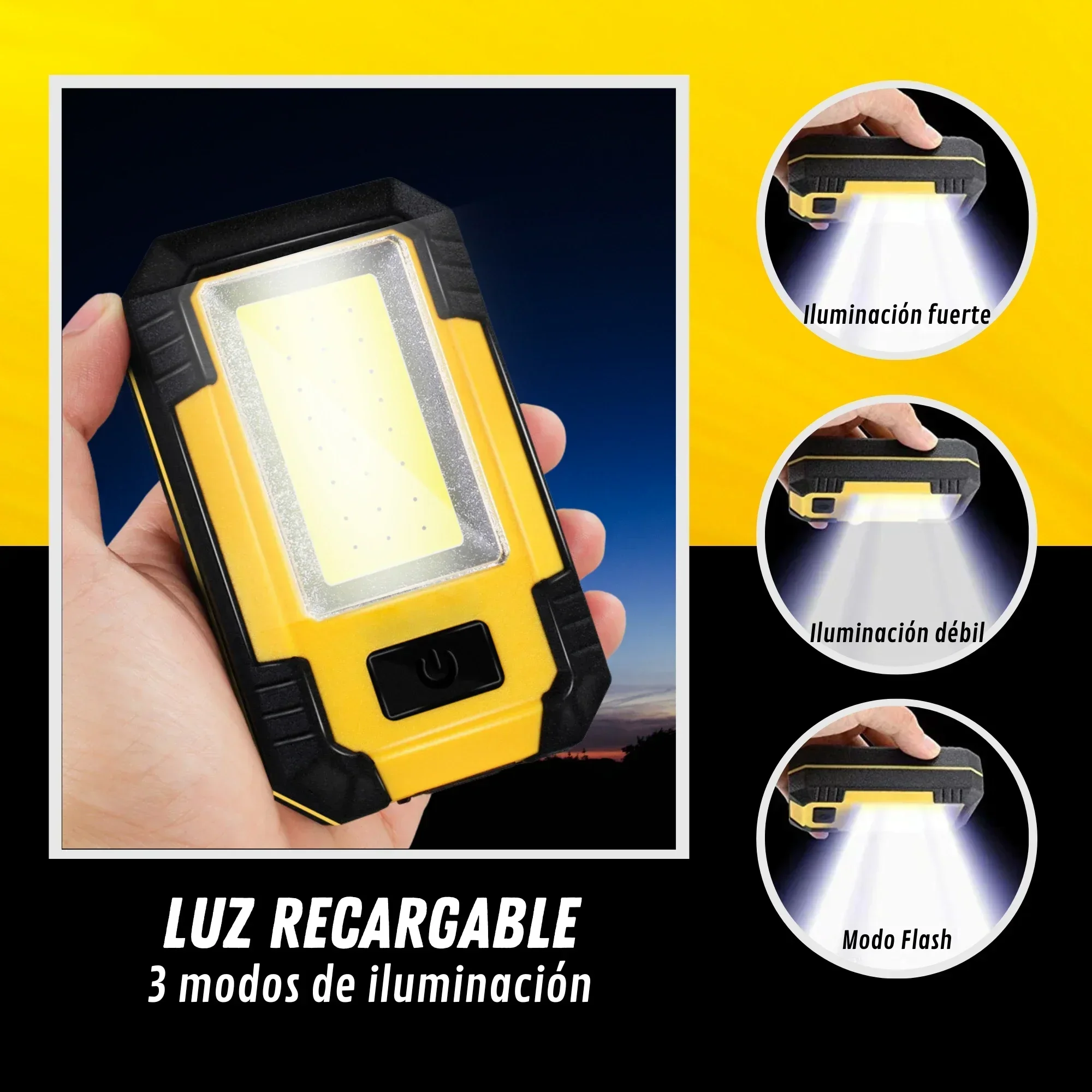 充電式 4000mAh 作業灯 超高輝度 COB フラッシュ - Outdoor Camping Lighting のレビューと価格