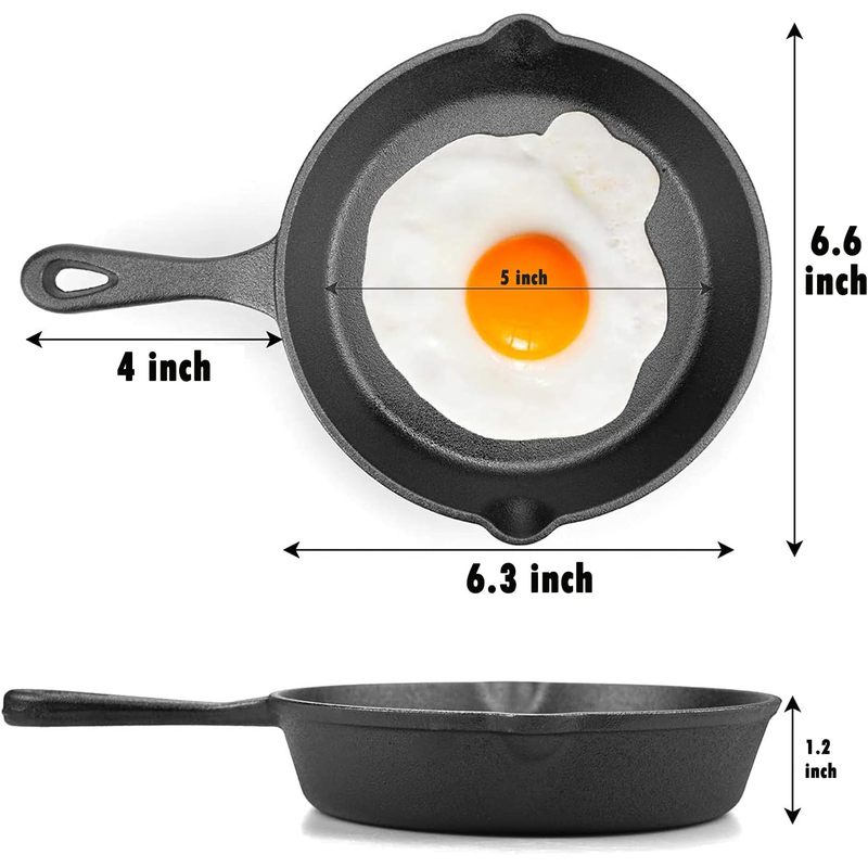 6インチ鋳鉄製スキレット、ドリップスパウト付きフライパン、プ - Outdoor Camping Oven のレビューと価格
