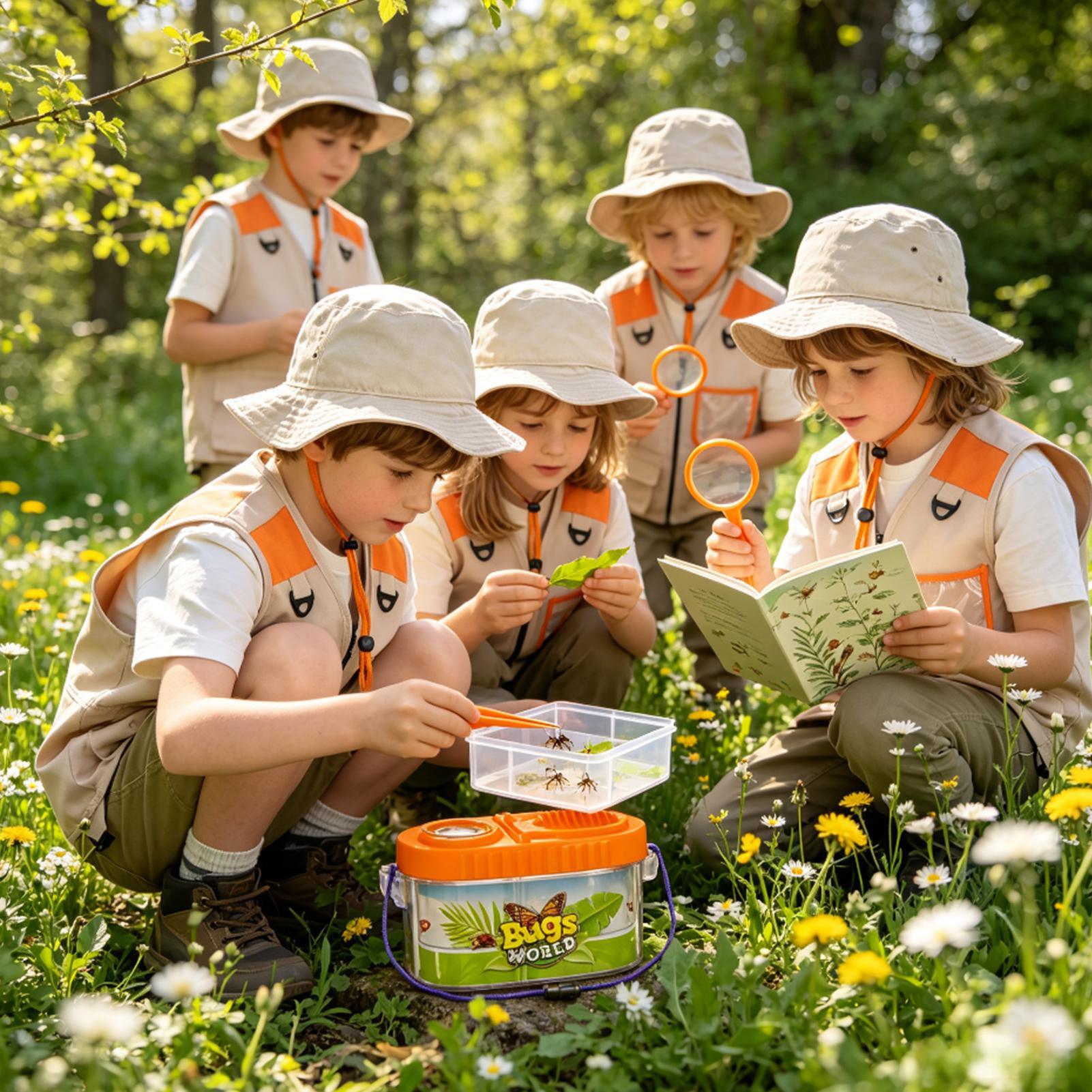 子供用アドベンチャーキット 虫眼鏡付き帽子 軽量科学キット  - Outdoor Camping Activities For Kids のレビューと価格
