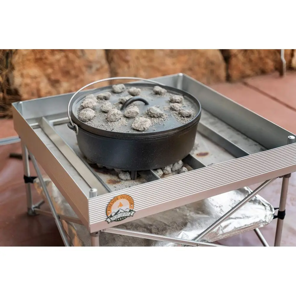 ポータブル屋外用ダッチオーブンテーブルセット（焚き火台とグリ - Outdoor Camping Oven のレビューと価格