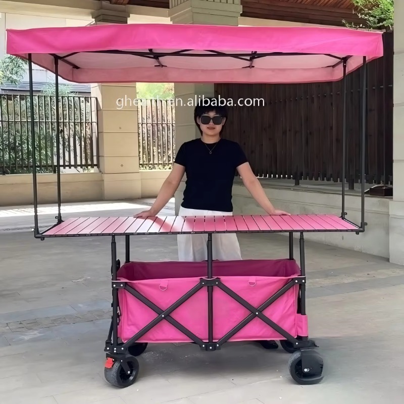 折りたたみ式スチールテーブルトロリーカート屋台多色モバイルピ - Outdoor Camping Folding Table のレビューと価格