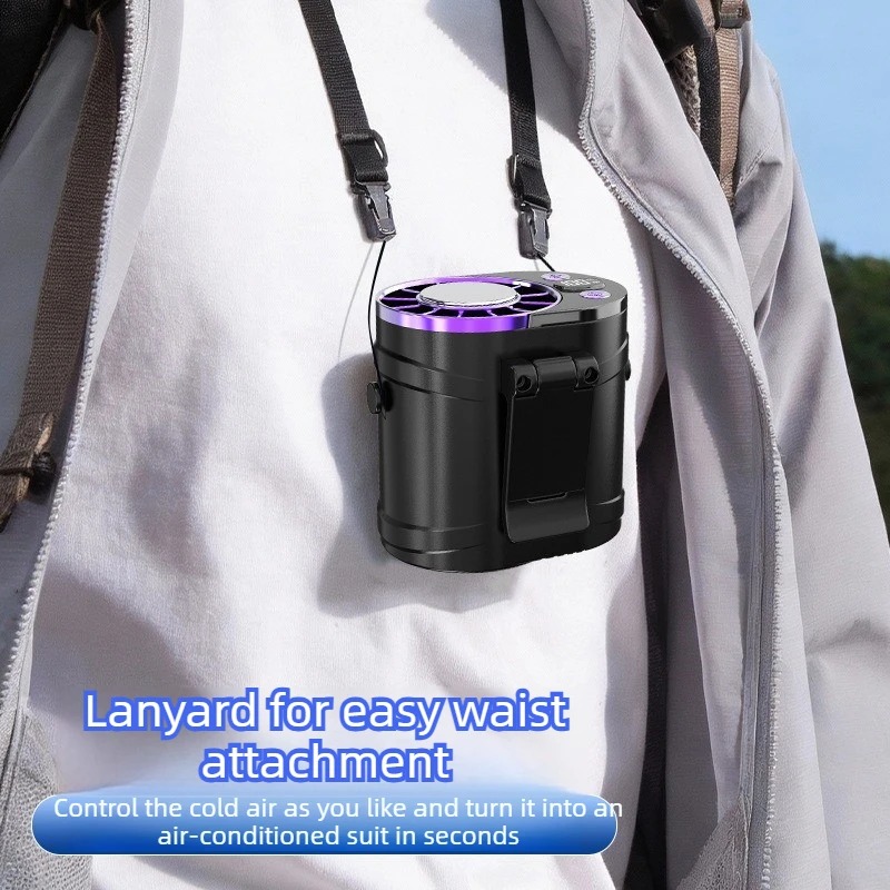 充電式ポータブルウエストファン、アイス冷却機能付き、3段階風 - Outdoor Camping Ventilator のレビューと価格