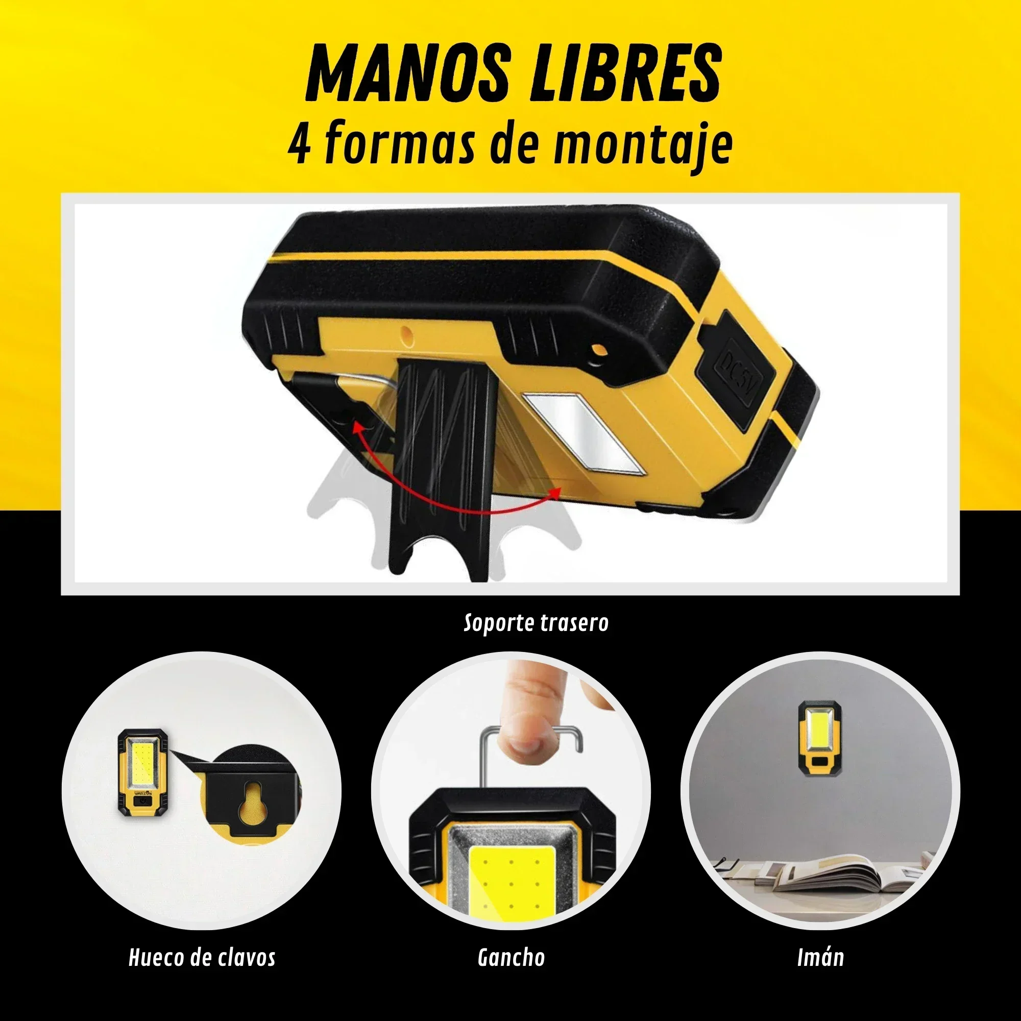 ポータブル4000mAh充電式作業灯 超高輝度COB懐中電灯 - Outdoor Camping Lighting のレビューと価格