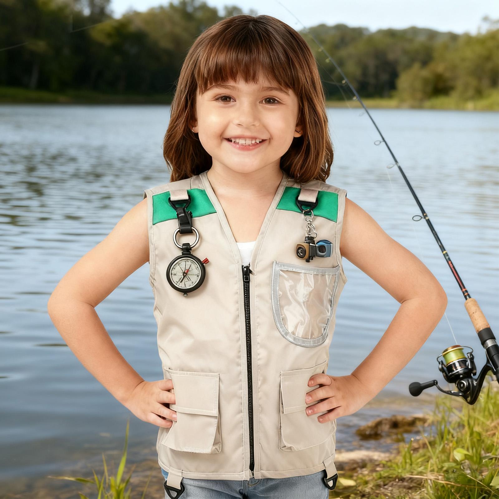 キッズカーゴベストノースリーブコスチュームジャケットアウトド - Outdoor Camping Activities For Kids のレビューと価格