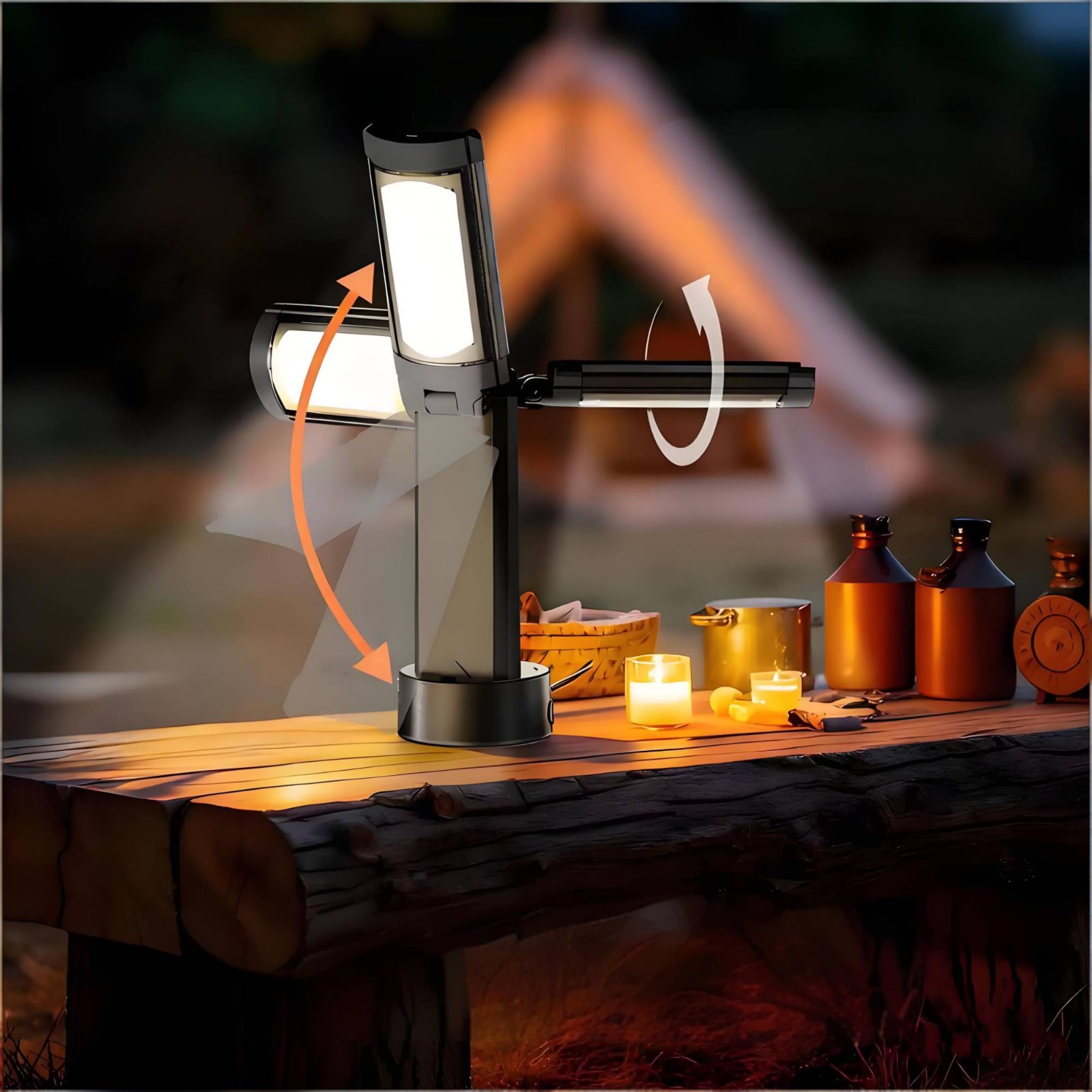 伸縮式テントランプ高さ調節可能ポータブルキャンプランプ折りた - Outdoor Camping Lighting のレビューと価格