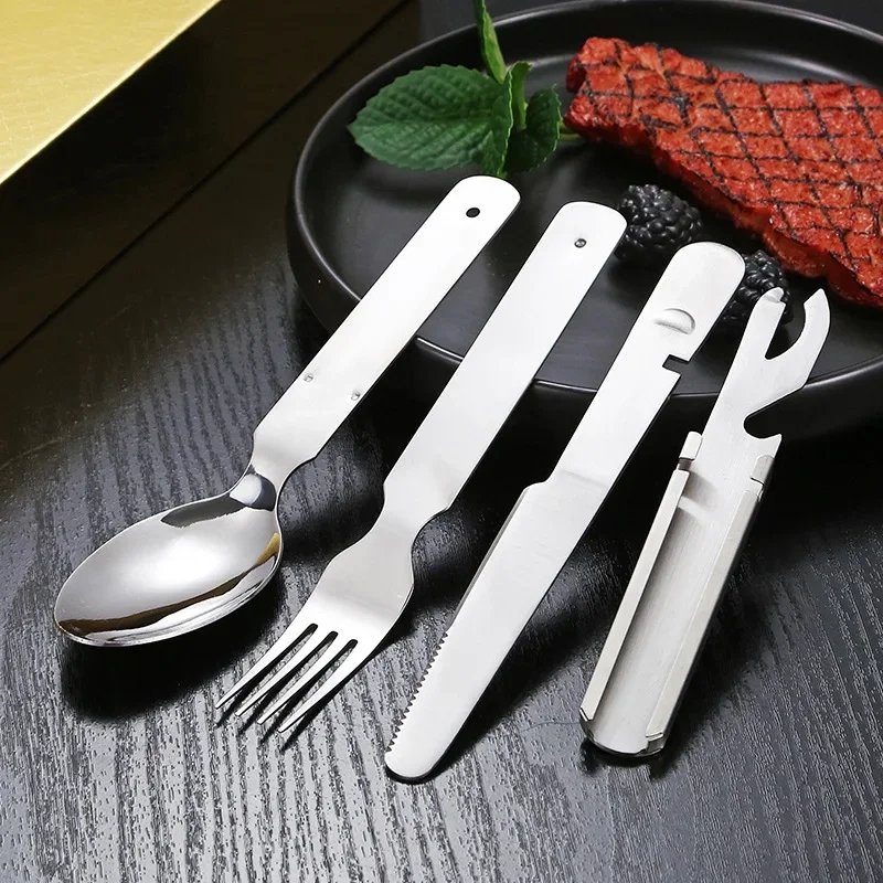 ステンレス鋼食器セット屋外家庭用ナイフフォークスプーン旅行キ - Outdoor Camping Knife のレビューと価格
