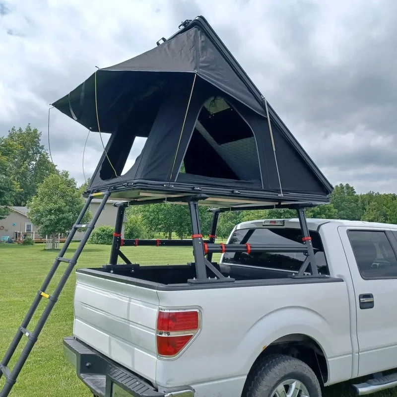 キャンプ用防水高品質クラムシェル型アルミ製ハードカールーフト - Outdoor Camping Car Tent のレビューと価格