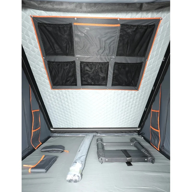 キャンプ用防水高品質クラムシェル型アルミ製ハードカールーフト - Outdoor Camping Car Tent のレビューと価格