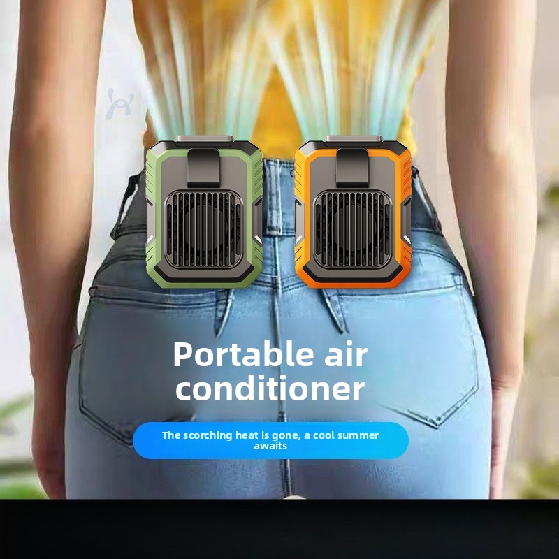 ウエストマウントクリップ式USB充電式ハンズフリー高速ポータ - Outdoor Camping Ventilator のレビューと価格