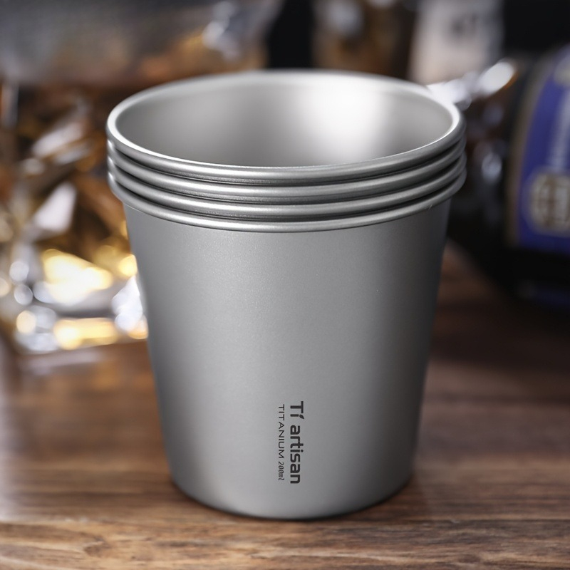 200 ミリリットルチタン単層屋外キャンプカップポータブルコ - Outdoor Camping Utensils のレビューと価格