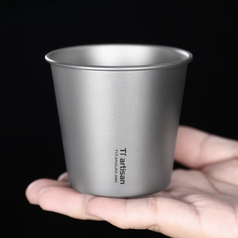 200 ミリリットルチタン単層屋外キャンプカップポータブルコ - Outdoor Camping Utensils のレビューと価格