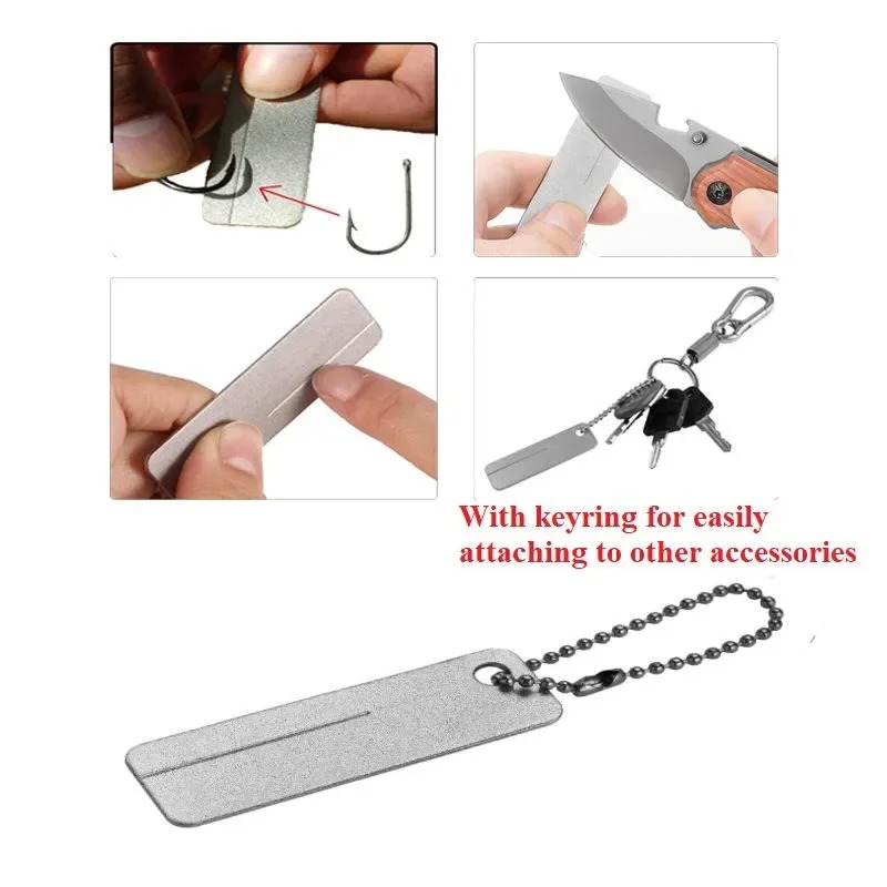 ポケットダイヤモンドシャープナー高硬度ミニツール釣り針ナイフ - Outdoor Camping Knife のレビューと価格