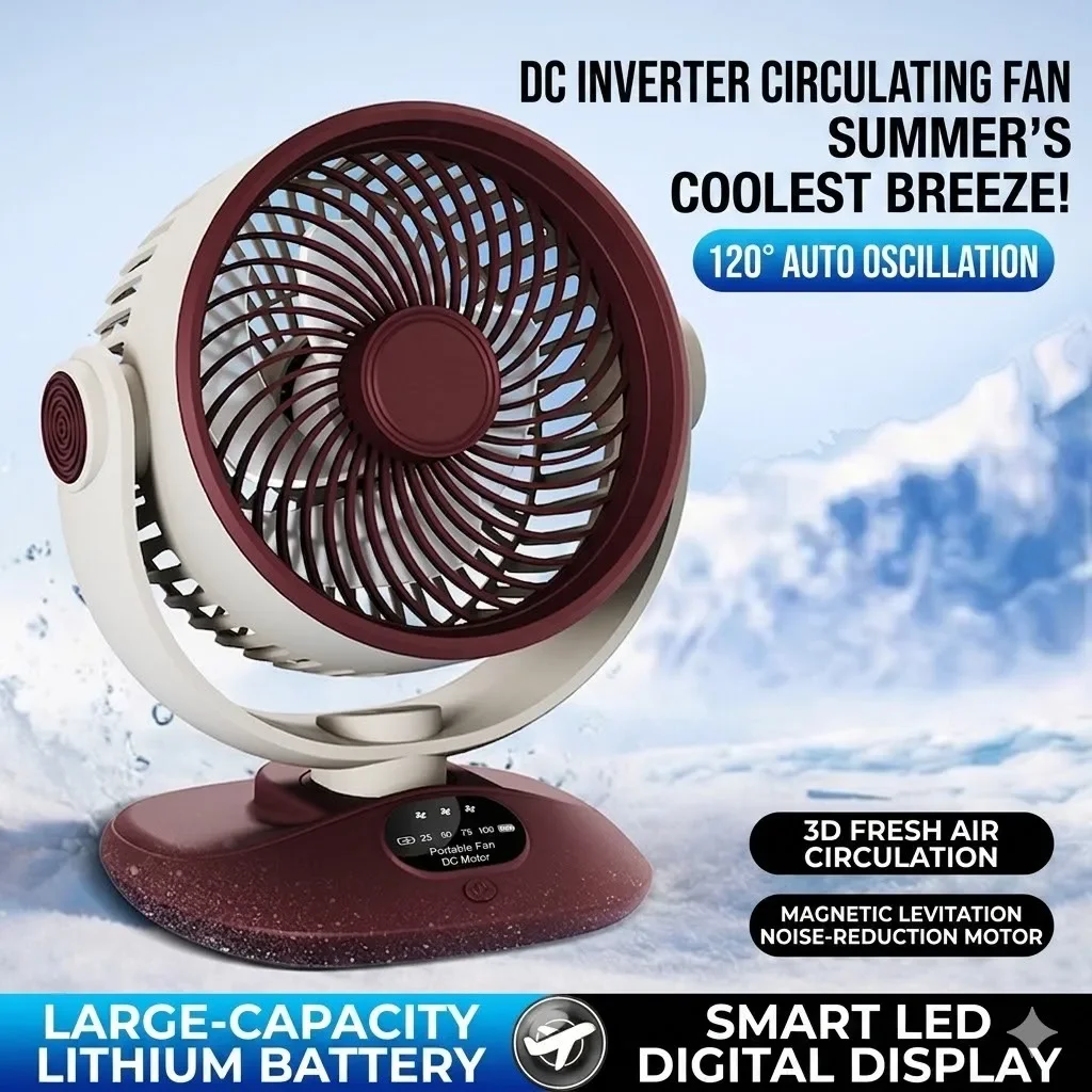 デスクトップファン充電式ターボエアサーキュレーター 3 速度 - Outdoor Camping Ventilator のレビューと価格