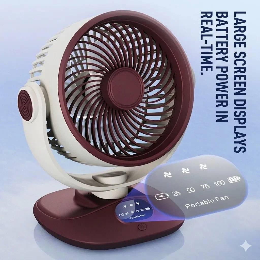 デスクトップファン充電式ターボエアサーキュレーター 3 速度 - Outdoor Camping Ventilator のレビューと価格