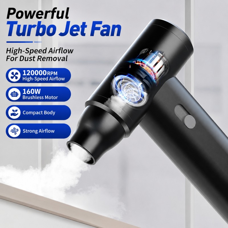 ポータブル充電式ターボジェットファン 6000mAh ブラシ - Outdoor Camping Ventilator のレビューと価格