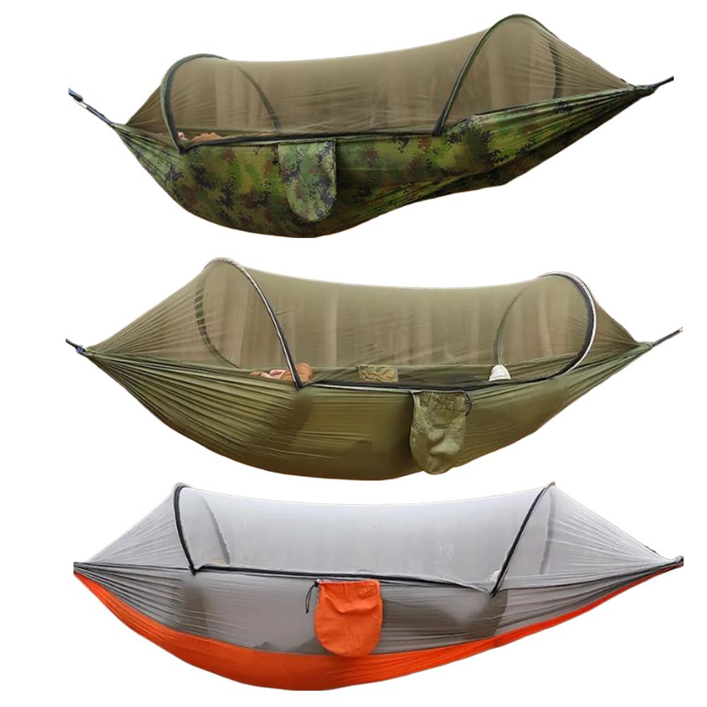 自動クイックセットアップハンモック蚊帳付き 210T ナイロ - Outdoor Camping Hammock のレビューと価格